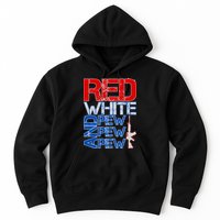 Red White And Pew Pew Pew USA Guns Hoodie