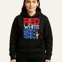 Red White And Pew Pew Pew USA Guns Hoodie