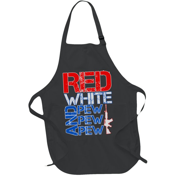 Red White And Pew Pew Pew USA Guns Apron