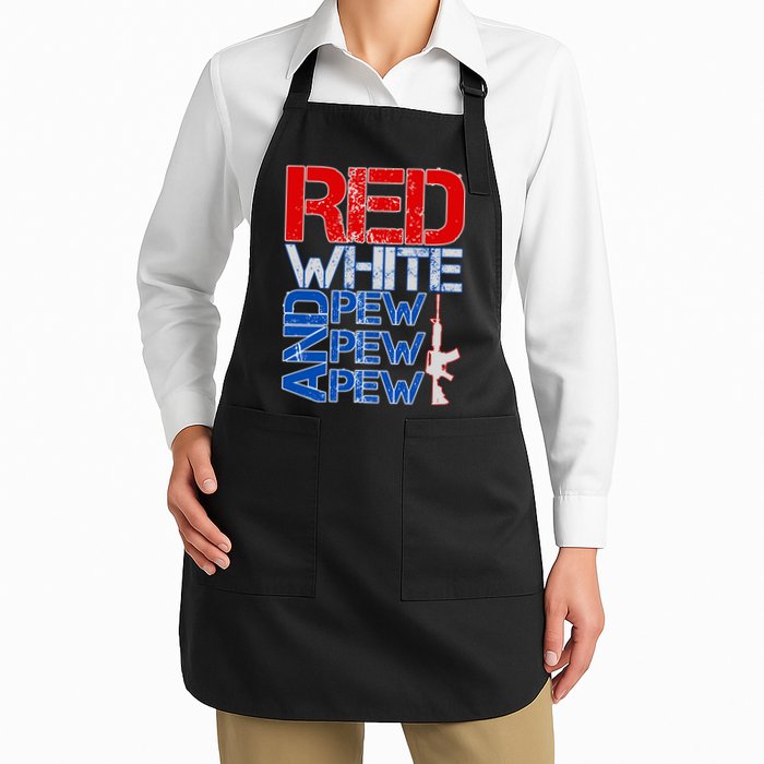 Red White And Pew Pew Pew USA Guns Apron