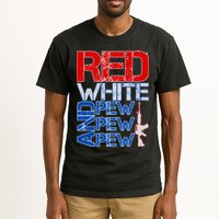 Red White And Pew Pew Pew USA Guns Tall T-Shirt