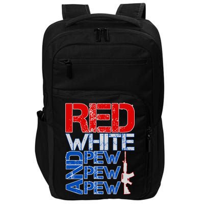 Red White And Pew Pew Pew USA Guns Impact Tech Backpack