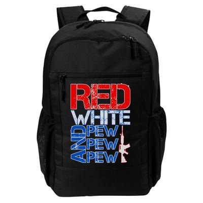 Red White And Pew Pew Pew USA Guns Backpack