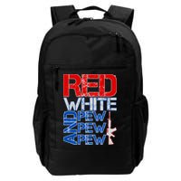 Red White And Pew Pew Pew USA Guns Backpack