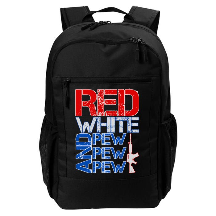 Red White And Pew Pew Pew USA Guns Backpack