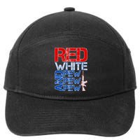 Red White And Pew Pew Pew USA Guns 7-Panel Snapback Hat