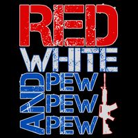 Red White And Pew Pew Pew USA Guns Bucket Hat