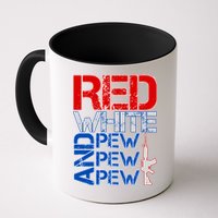 Red White And Pew Pew Pew USA Guns Mug
