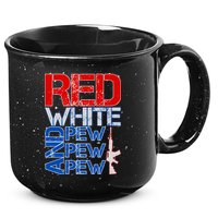 Red White And Pew Pew Pew USA Guns 15oz Campfire Ceramic Mug
