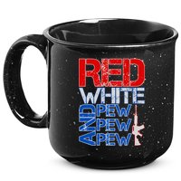 Red White And Pew Pew Pew USA Guns 15oz Campfire Ceramic Mug