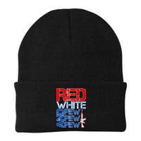 Red White And Pew Pew Pew USA Guns Beanie