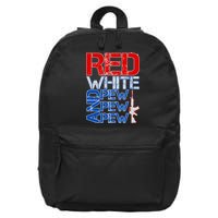 Red White And Pew Pew Pew USA Guns 16 in Basic Backpack