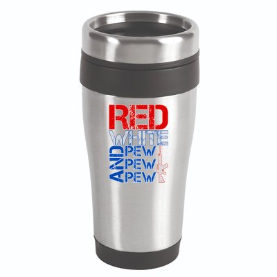 Red White And Pew Pew Pew USA Guns 16oz Travel Tumbler