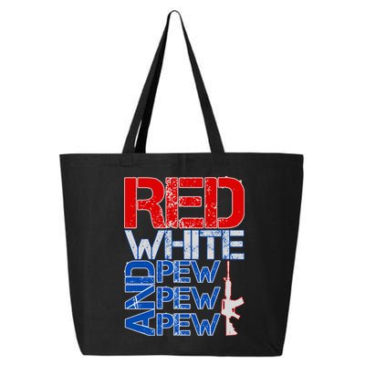 Red White And Pew Pew Pew USA Guns 25L Jumbo Tote