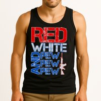 Red White And Pew Pew Pew USA Guns Tank Top