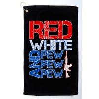 Red White And Pew Pew Pew USA Guns Golf Towel
