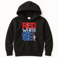 Red White And Pew Pew Pew USA Guns Kids Hoodie