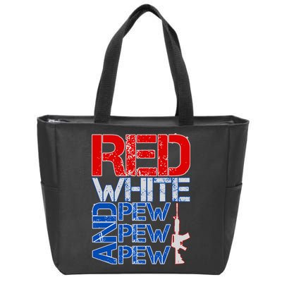 Red White And Pew Pew Pew USA Guns Zip Tote Bag