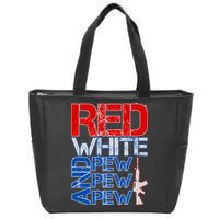Red White And Pew Pew Pew USA Guns Zip Tote Bag