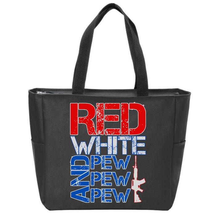 Red White And Pew Pew Pew USA Guns Zip Tote Bag