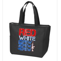 Red White And Pew Pew Pew USA Guns Zip Tote Bag