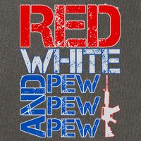 Red White And Pew Pew Pew USA Guns Cotton Canvas Backpack