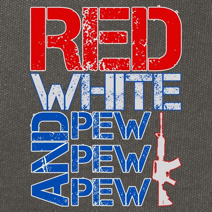 Red White And Pew Pew Pew USA Guns Cotton Canvas Backpack