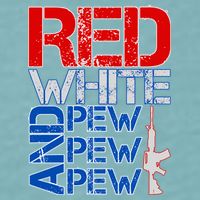 Red White And Pew Pew Pew USA Guns Sueded Cloud Jersey T-Shirt