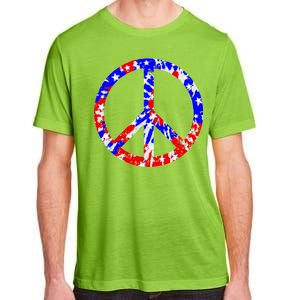 Red White Blue Dyed Peach Sign Stars Adult ChromaSoft Performance T-Shirt