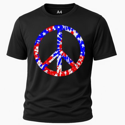 Red White Blue Dyed Peach Sign Stars Performance Shirt