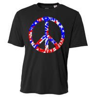 Red White Blue Dyed Peach Sign Stars Cooling Performance Crew T-Shirt