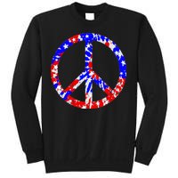 Red White Blue Dyed Peach Sign Stars Sweatshirt