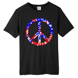 Red White Blue Dyed Peach Sign Stars Tall Fusion ChromaSoft Performance T-Shirt