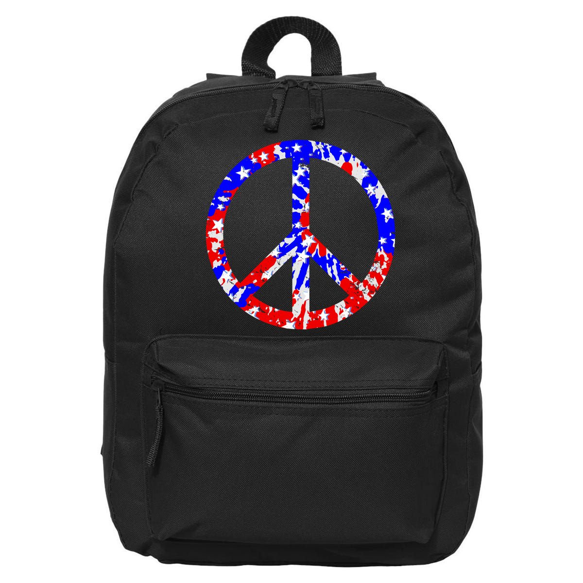 Red White Blue Dyed Peach Sign Stars 16 in Basic Backpack