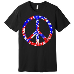 Red White Blue Dyed Peach Sign Stars Premium T-Shirt