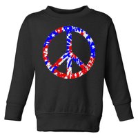 Red White Blue Dyed Peach Sign Stars Toddler Sweatshirt