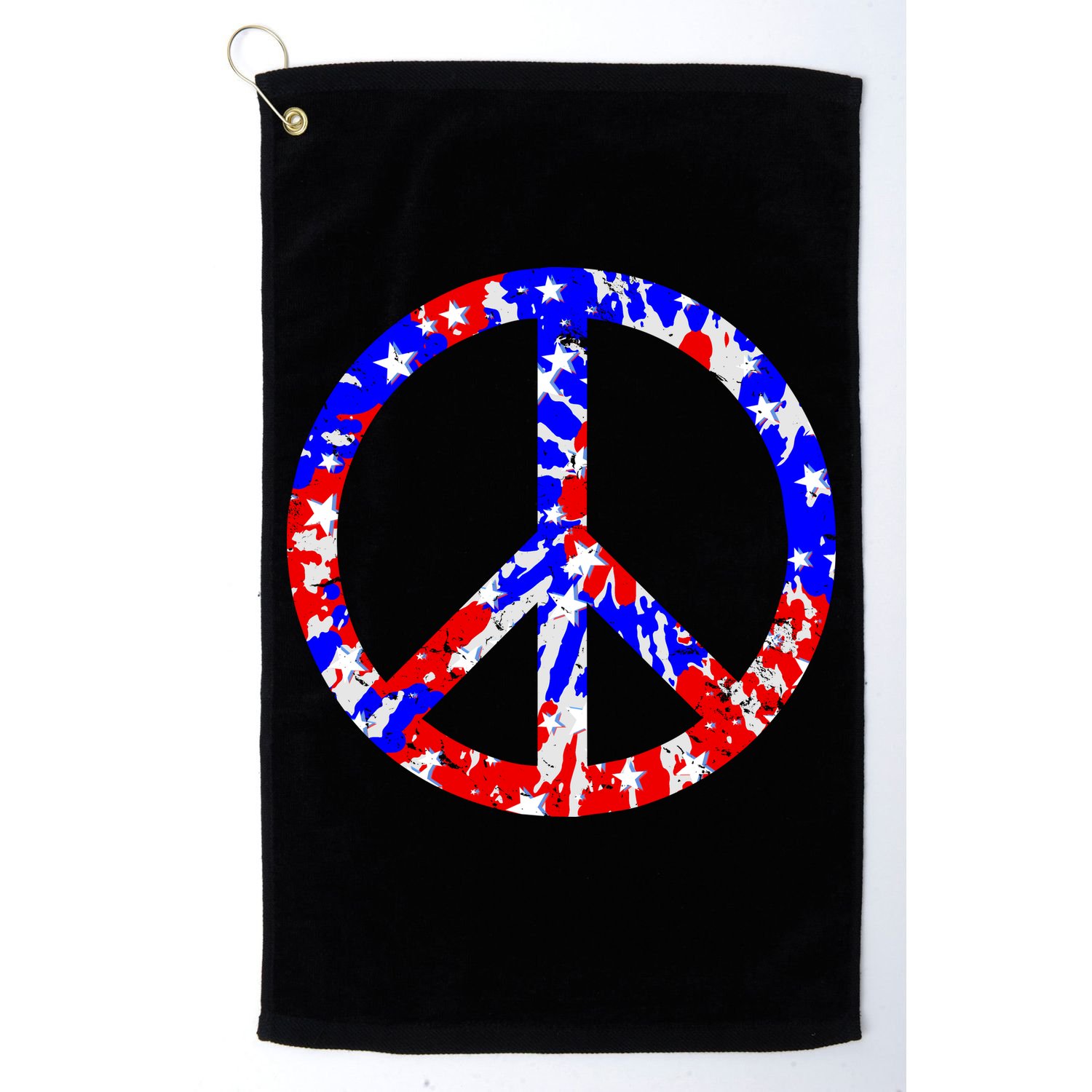Red White Blue Dyed Peach Sign Stars Golf Towel