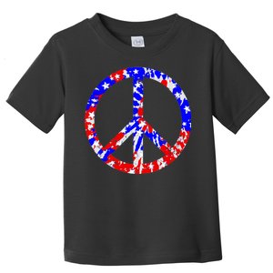 Red White Blue Dyed Peach Sign Stars Toddler T-Shirt