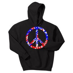 Red White Blue Dyed Peach Sign Stars Kids Hoodie