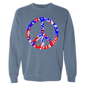 Red White Blue Dyed Peach Sign Stars Garment-Dyed Sweatshirt