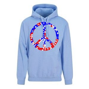 Red White Blue Dyed Peach Sign Stars Unisex Surf Hoodie