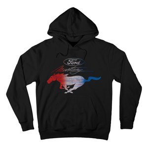 Red White Blue Mustang Logo Hoodie