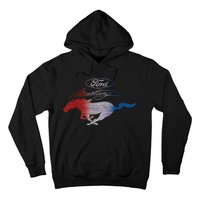 Red White Blue Mustang Logo Hoodie