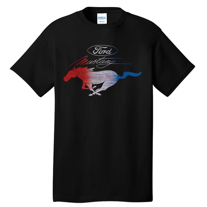 Red White Blue Mustang Logo Tall T-Shirt