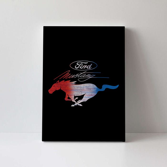 Red White Blue Mustang Logo Canvas