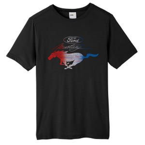 Red White Blue Mustang Logo Tall Fusion ChromaSoft Performance T-Shirt