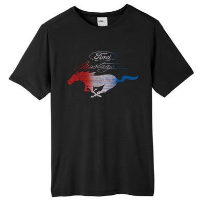 Red White Blue Mustang Logo Tall Fusion ChromaSoft Performance T-Shirt