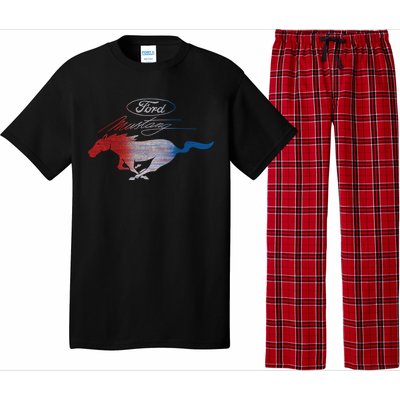 Red White Blue Mustang Logo Pajama Set