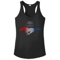 Red White Blue Mustang Logo Ladies PosiCharge Competitor Racerback Tank