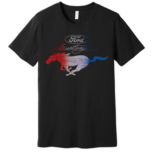 Red White Blue Mustang Logo Premium T-Shirt